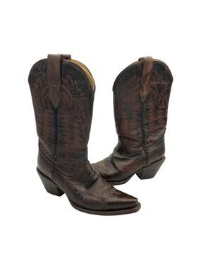 Corral Women's Dark Brown Leather Snip Toe Embroidered Monochrome Western Boots